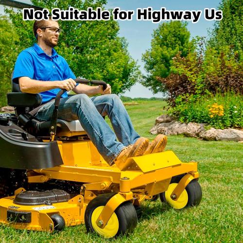 11x6.00-5 Lawn Mower Tires Flat Free, Zero Turn Mower Front Tires, 11x6-5 Solid Mower Wheel for Residential and Commercial, 3/4 and 5/8 Bearing, 6- 8 Center Hub, 2Pack Yellow, 400Lbs