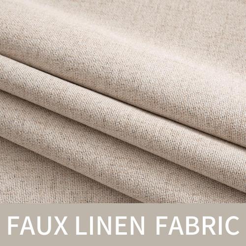MIULEE 100% Blackout Linen Textured Curtains for Bedroom Solid Thermal Insulated Natural Beige Grommet Room Darkening Curtains & Drapes Luxury Decor for Living Room Nursery 52 x 84 Inch (2 Panels)
