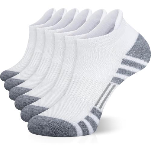Airacker Ankle Athletic Running Socks Cushioned Breathable Low Cut Sports Tab Socks for Men and Women (6 Pairs)
