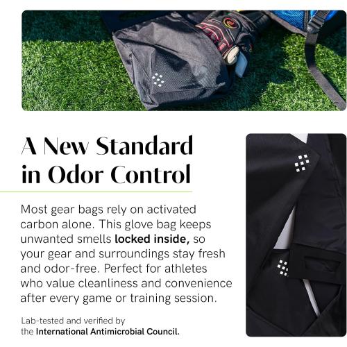 Salt Glove Bag Smell-Proof Durable Odor Containing Bag for Gloves - Large - Water-Resistant and Easy to Clean - Black