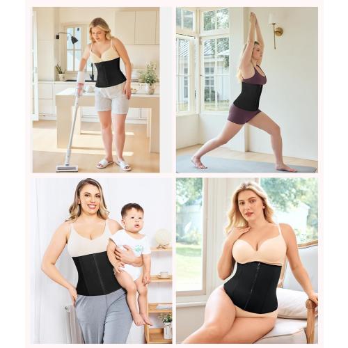 Gotoly Waist Trainer for Women Zipper Corset Shapewear Tummy Control Faja Body Shaper Waist Cincher Workout Girdlezi size s