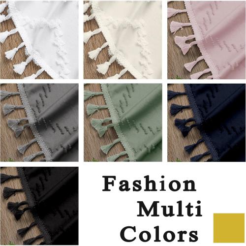 OWENIE Sage Green Fabric Shower Curtain, Boho Shower Curtains for Bathroom Chic Tufted Chevron Striped Textured with Tassel, Soft Hotel Style Farmhouse, Machine Washable, 72x78, Sage Green