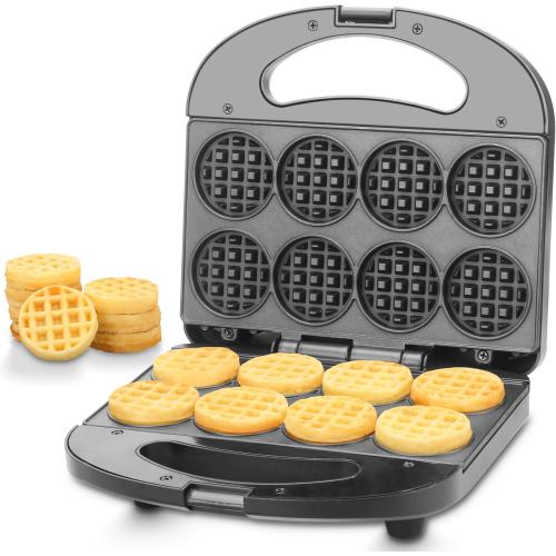 Mini Waffle Maker, Mini Waffle Iron, Waflera Electrica, Small Waffle Maker for Kids, Baby wafflera, Makes 8×2 Tiny Waffle Bites, Non-stick Surface, Ideal for Breakfast, Dessert and Snacks