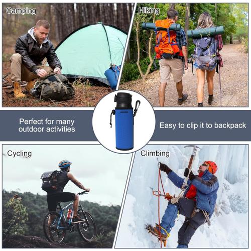 Water Bottle Sleeves, 3 Pcs Neoprene Insulators Bottle Carrier Holder with Buckles, fits 16-18oz (Colorful2)