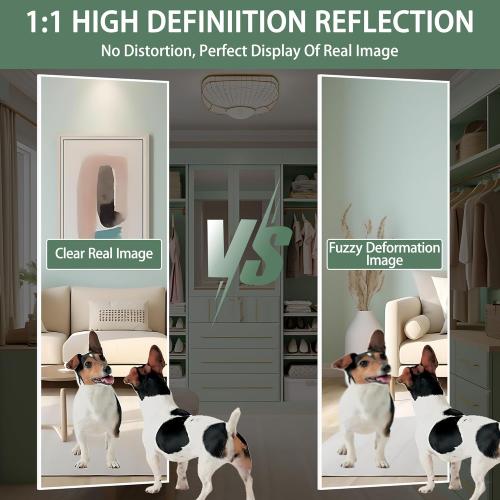 Hasipu Door Mirror Full Length, 51 x 16 Inch Full Body Wall Mirror Over The Door Hanging Mirror for Bedroom, Living Room, Cloakroom