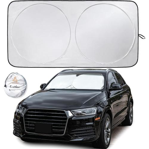 EcoNour Car Windshield Sun Shade | 2025 Upgraded Innovative No-Light-Pass Technology for Maximum Coverage | Foldable Sun Shade Keeps Your Vehicle Cool | Must-Have Car Accessories | Small (59 x 29)