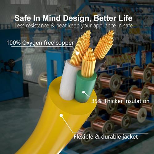 HUANCHAIN 12/3 Gauge Heavy Duty Outdoor Extension Cord 100 ft Waterproof with Lighted end, Flexible Cold-Resistant 3 Prong Electric Cord Outside, 15Amp 1875W 12AWG SJTW, Yellow, ETL