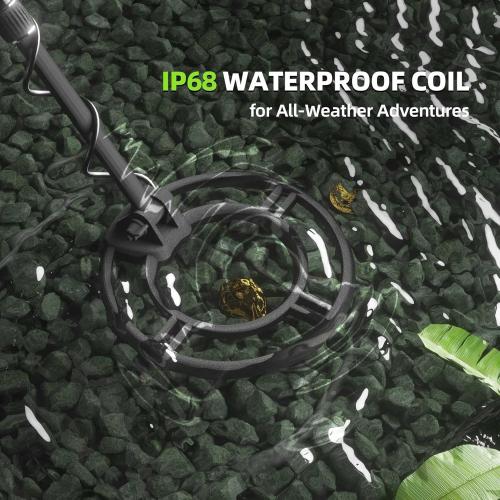 Metal Detector for Adults Professional, Waterproof Pinpoint, High Accuracy Gold and Silver Detection, Underwater and Beach Use, 10'' IP68 Coil, Bigger LCD, New Advanced DSP Chip, Black