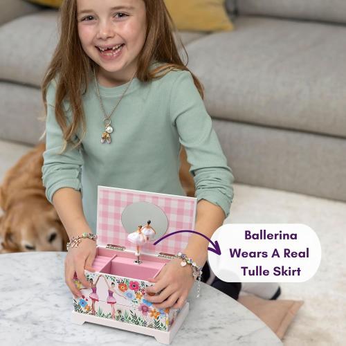 ABI   OLIE Ballerina Jewelry Box for Girls, Musical Jewelry Box, Kids Music Boxes - Perfect Dance Recital & Birthday Gifts for Girls 4-6 and 6-12