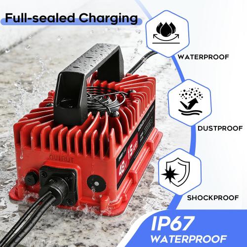 15 Amp 48 Volt Golf Cart Battery Charger for Yamaha G19-G22 with 2-Pin Plug