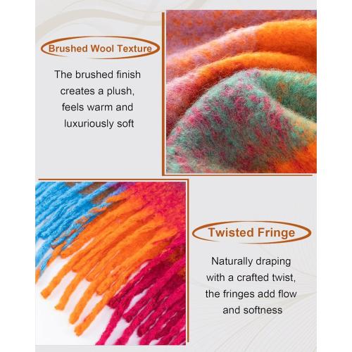 Colorful Winter Scarf for Women - Warm Chunky Blanket Scarves,Trendy Christmas Gifts & Stocking Stuffers for Women