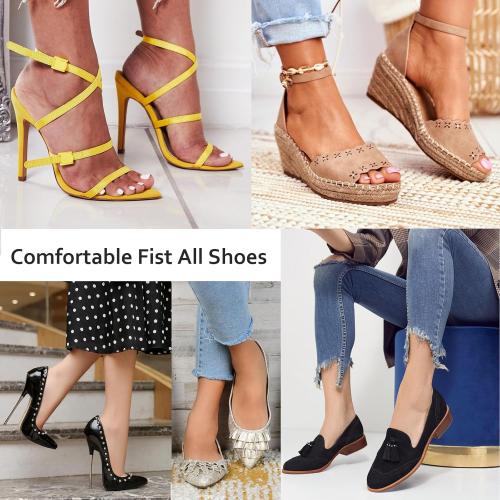 (2 Pairs) Pigskin Non-Slip High Heel Cushion Inserts Arch Support, Shock & Sweat Absorption, Adhesive Shoe Insoles for Dress Shoes Flats Boots Sandals Relief Blister Callus Pain, Fits Women 8-12 Size