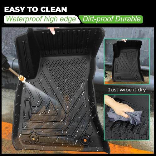 Floor Mats & Cargo Liner Set for 2016-2023 Dodge Challenger AWD(Not for RWD) All Weather Protection TPE Anti-Slip Automotive Full Set Custom Trunk Mat Dodge Challenger RWD Floor Mats Accessories