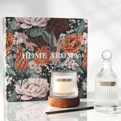 Fragrance Reed Diffuser/Aqua Marine/Reed Diffuser Set,Oil Diffuser &Scented Candle&Reed Diffuser Sticks,air freshener for Bedroom Bathroom Office,Fragrance and Gifts