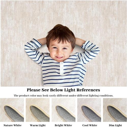 RUGSREAL Washable Rug for Living Room Non-Slip Modern Abstract Area Rug Stain Resistant Large Bedroom Rug Contemporary Accent Throw Floor Carpet Solid Rug for Dining Room Home Decor, Beige