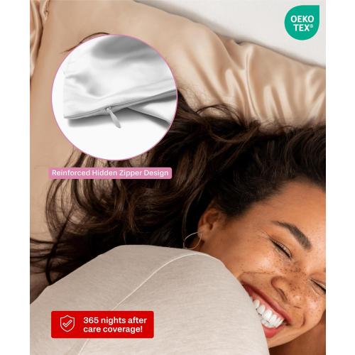 SUNDAYSILKS™ 100% Mulberry Silk Pillowcase, Silk Pillow Cases for Hair & Skin, Superior to Satin Pillowcase, with Zipper, Standard, Queen, King Sizes, Anti-Wrinkle, Cooling, Non-Slip Silk Pillowcases