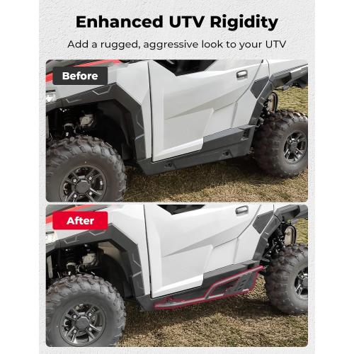 KEMIMOTO Rock Sliders Nerf Bar Compatible with Polaris General 1000 | XP 1000 2016-2026 2 Seat Side Step Bumper Protection Steel Frame UTV Accessories