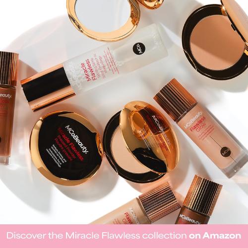MCoBeauty Miracle Flawless Pressed Powder - 1 Light | Compact, Soft Focus Blurring, Finishing & Setting Makeup, Hydrating, Vegan & Cruelty Free