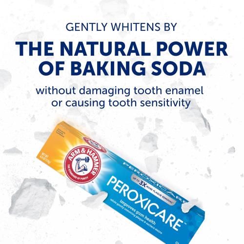 ARM & HAMMER Peroxicare Toothpaste for Gum Health, Baking Soda Toothpaste for Adults, Fluoride, Clean Mint, 6.0 oz (Pack of 4)