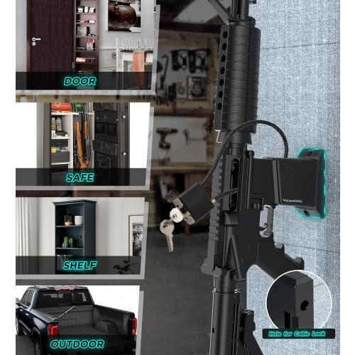 Gun Wall Mount with Universal Mag Holder for 223/5.56 Rifle, Vertical AR Wall Mount Display with Solid PA Material Afford 300Lbs of Holding Strength, AR Mags Storage Rack