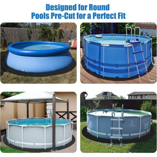 Black 18 Thicker Upgraded Pool Liner Pad – Pre-Cut for 18' Round Above Ground Pool – Premium Felt Fabric – Protects Liner from Punctures and Leaks – Easy to Install and Trim Black