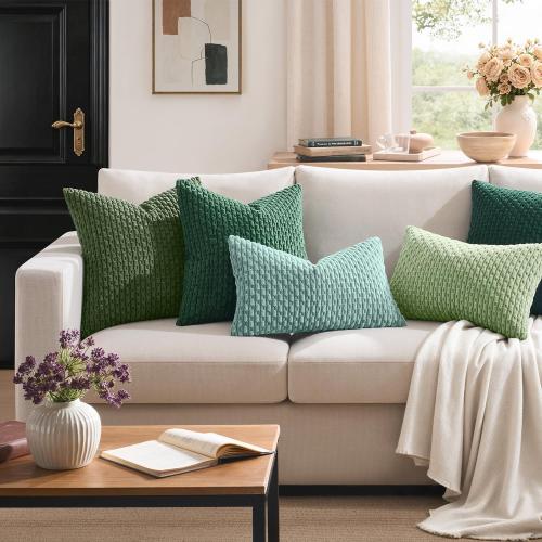 Kevin Textile Soft Corduroy 20x54 Body Pillow Cover 1 Pack, Dark Green