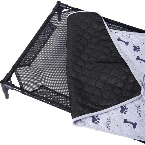 Forher Assemblable Metal Frame Puppy Elevated Dog Bed, Portable Dog Bed, Easy to Clean, Breathable mesh, Puppy cat Bed, Indoor and Outdoor use, Travel, Camping，pet Bed Off The Ground,XL-Black…