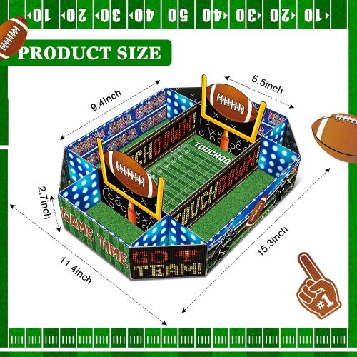 1 Pcs Football Party Supplies Kit Large Food Serving Tray Football Snack Plates Complete Tailgate Stadium Bowl Kit for Birthday Celebration Table Centerpiece Decorations Favor