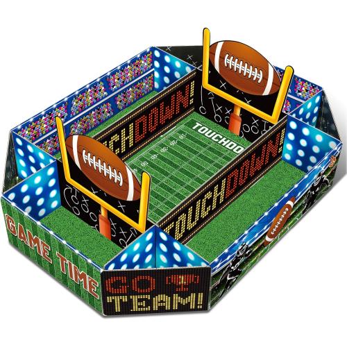 1 Pcs Football Party Supplies Kit Large Food Serving Tray Football Snack Plates Complete Tailgate Stadium Bowl Kit for Birthday Celebration Table Centerpiece Decorations Favor