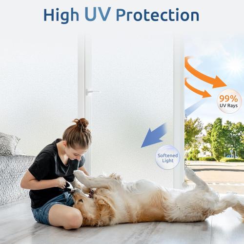 rabbitgoo Window Privacy Film with Tools, Pure, 17.5 x 78.7