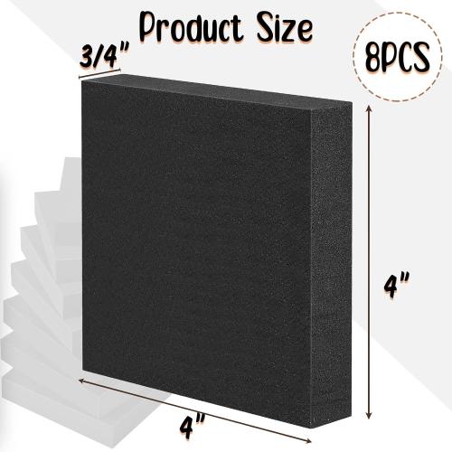 8 Pcs Non Slip Furniture Pads 4 x 4 x 3/4 Thick Foam Rubber Pad Heavy Duty Furniture Grippers Anti Vibration Rubber Feet Mat Floor Protectors for Hardwood Floors Washing Machines Chair Bed Table