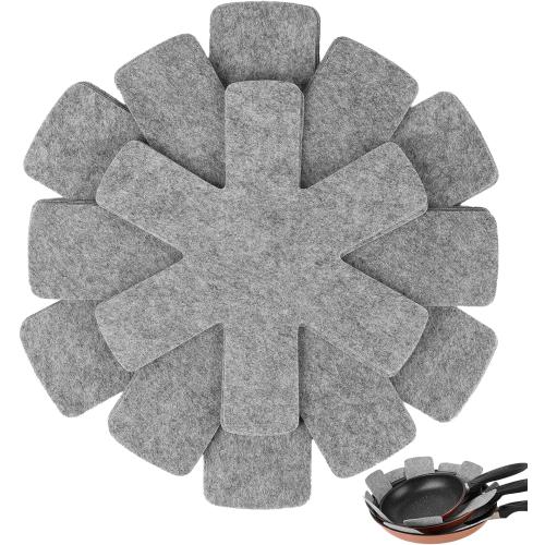 BOYAN Pot and Pan Protectors, Set of 12 and 3 Different Size, Cookware Dividers Pads/Stacking Pan Protectors/Pot Separators Pads for Protecting and Separating Pots Pans