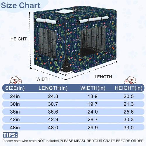 Bienbee Dog Crate Cover, 36 inches Windproof Crate Covers for Dog Cages Breathable Dog Kennel Cover Double Sided Zipper Dog Cage Cover for Wire Dog Cage Indoor Outdoor Protection