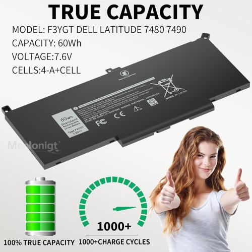 7480 F3YGT 2X39G 60WH Laptop Battery for Dell Latitude 12 7000 7280 7290 13 7000 7380 7390 P29S002 14 7000 7480 7490 E7280 E7480 E7490 E7290 E7380 Battery fits Dell 453-BBCF 451-BBYE KG7VF DM3WC DM6WC