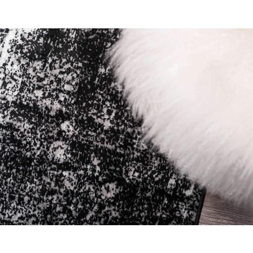 Unique Loom Sofia Collection Area Rug - Casino (2' x 6' 7 Runner, Black/ Ivory)