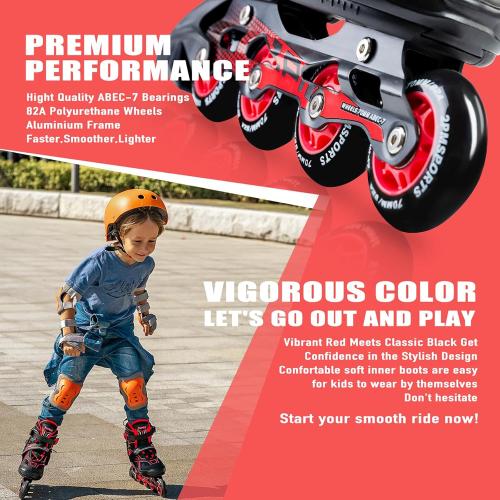 Size 40....2PM SPORTS Torinx Green Boys Adjustable Inline Skates, Fun Beginner Roller Skates for Kids, Youth, Girls, Men and Women