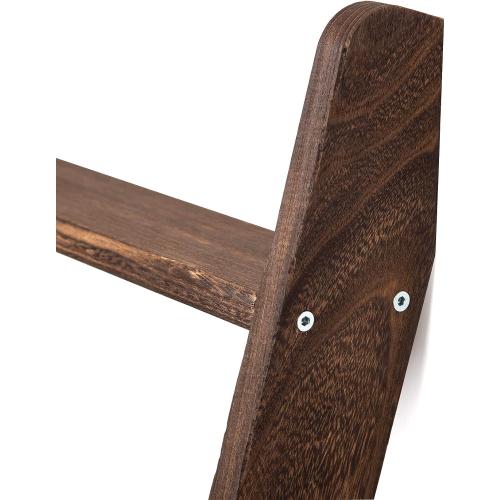 Rustic 5-Tier Wall-Leaning Wood Loadder Towel Racks for Bathroom Livingroom Kithen Office Woden Farmhouse Ladder-Style Blanket Rack Multipurpose Organizer Rack for Home (Brown)
