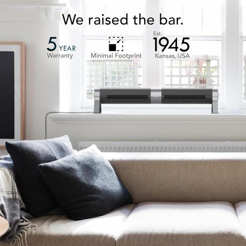 Vornado Airbar 4 Tower Fan and Horizontal Air Circulator with Remote Control, 35-Inch, 3 Speed Settings, Multi-Directional Airflow, Touch Control, Versatile Cooling Power, Magnetic Base, Black