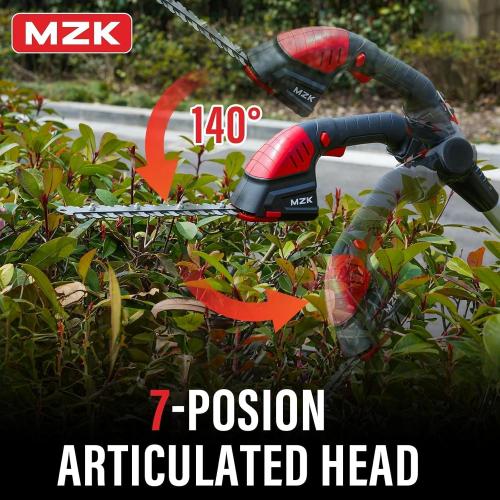 MZK 3-in-1 20V Pole Mini Hedge Trimmer & Grass Shear, 13ft Reach, Electric Hedge Trimmer with Extension Pole, Multi-Angle for Garden, Lawn(Battery and Charger Included),HT08D11