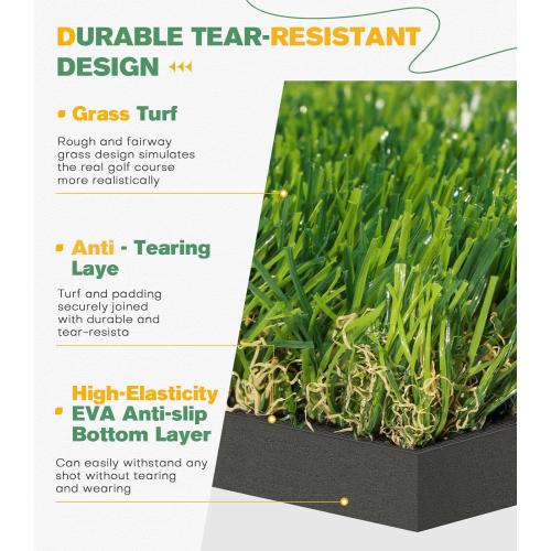 Premium Dual-Turf 5x4ft Golf Mat: Christmas Upgraded Golf Hitting Mat, Alignment & Angle of Approach Aid, Indoor/Outdoor Practice, Green,Ideal Golf Gifts