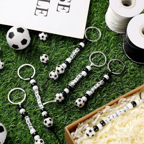 Landical 564 Pcs Soccer Keychain Making Kit DIY Name Bead Key Chain Craft
