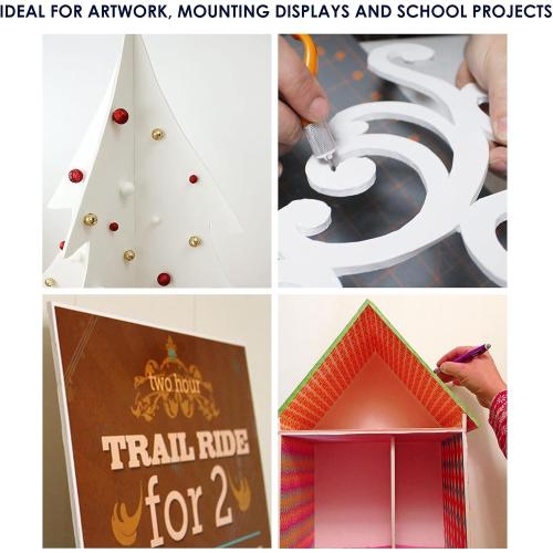 Foam Board 16 x 20 x 3/16(5mm), Foam Core Board Sheets, White Poster Board | 12 Pack, Acid Free Foamboard, Rigid Sign Board for Mounting, Framing, Backing, Display, Presentation, Prints, Crafts & Art