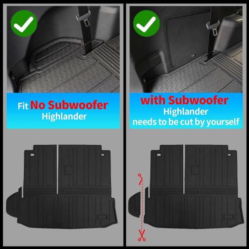 Bomely Floor Mats Compatible with 2020-2026 Toyota Highlander Cargo Liner Back Seat Cover Hybrid Fuel 2025 7 Seats Highlander Accessories (2020-2026,Floor Mats Trunk Mat with Backrest Mat)