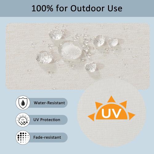 21.5x25.5 Inch Outdoor Deep Seat Cushions Set of 2,Thick High-Density Foam, Water-Resistant, Piped Edges & YKK Hidden Zipper for Patio Furniture,Almond