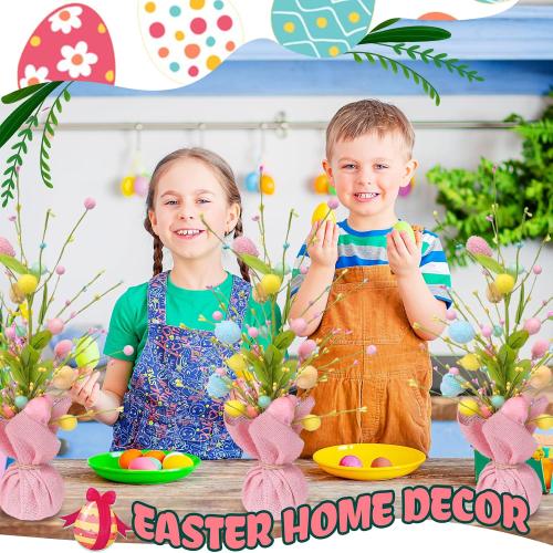 ZHAO 18-Inch Easter Egg Tree Tabletop Decoration with Delicate Ornaments - Perfect for Home, Party, Wedding, Holiday, Celebrations