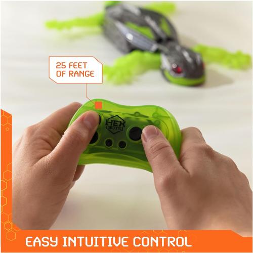 HEX BOTS Wall Crawler Gecko, Rechargeable Remote Control Robot Kids Toys, Climbs up Walls, RC Robot Toys for Boys & Girls Ages 4 & Up