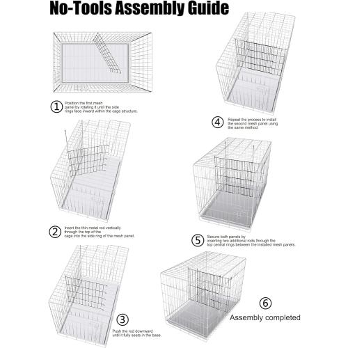Dog Crate Divider Panel - 2 Pack Black Metal, Compatible with 42-48 & Other Crate Sizes, 27.95 H x Adjustable Width 19.96-36.61(Dog Crate NOT Included)