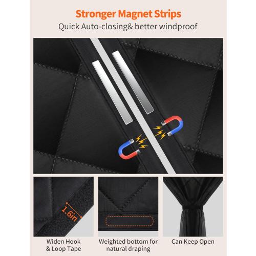 Magnetic Thermal Insulated Door Curtain for 36x 96 Doors, Visible Door Cover for Heat Insulation, Magnetic Closure Thick Blanket for Doorway to Keep Warm in Winter Cool in Summer