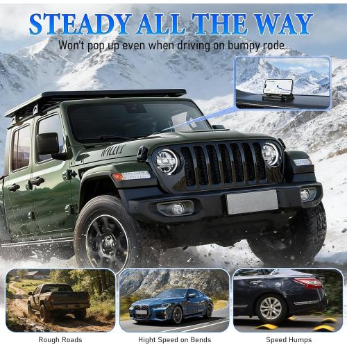 Car Phone Holder 360 Degree Rotation, Suitable for car Navigation in-car Dashboard, Horizontal and Vertical Screen Adjustment Angle, Suction Cup Fixed Non-Slip Mobile Phone Holder Suitable (Black)