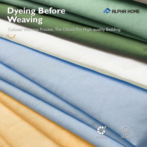 ALPHA HOME Queen Size Jacquard Bedding Comforter Set - All Season Luxurious Elegance With Cushion (1 Comforter, 2 Pillow Shams, 2 Euro Shams)